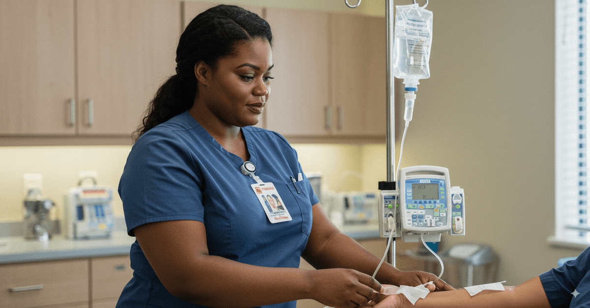 IV therapy in clinic in Katy, TX